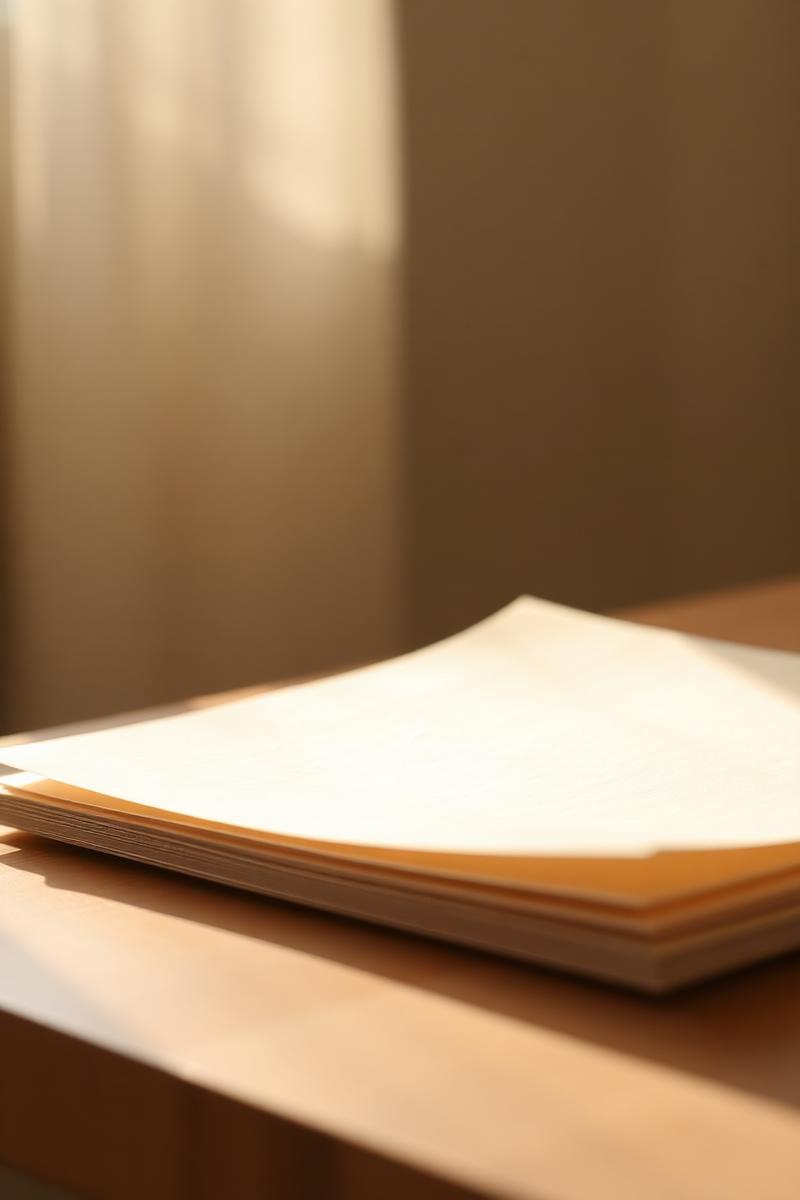 Carta FSC illuminata dalla luce del mattino
